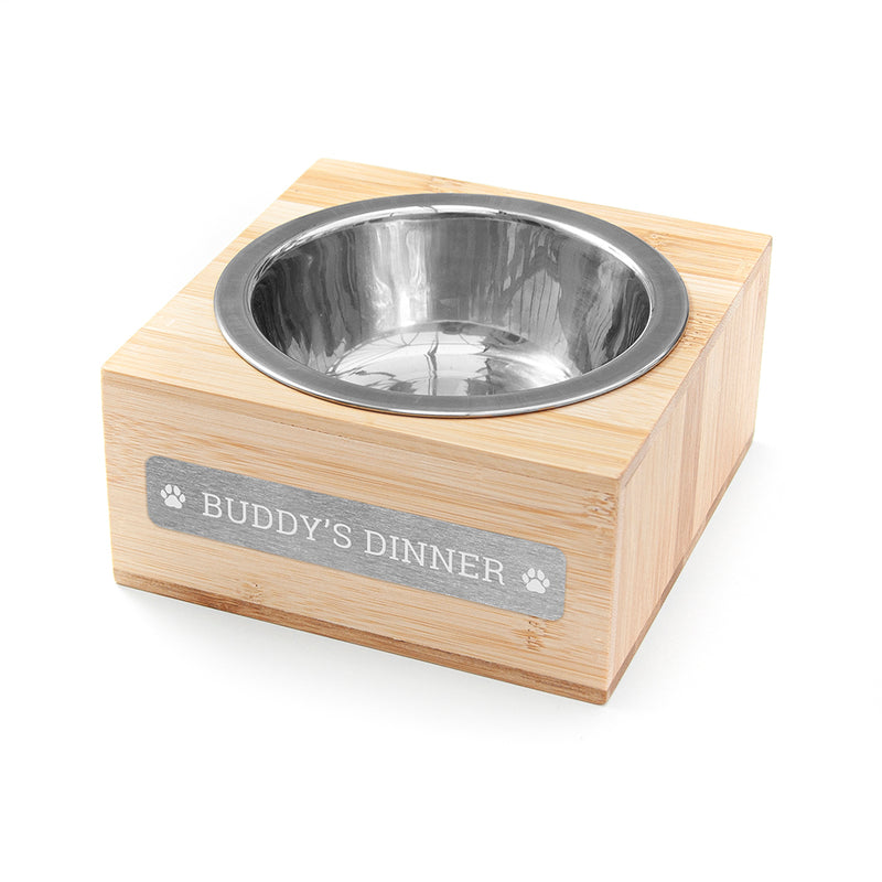 Personalised Small Bamboo Wooden Pet Bowl by Really Cool Gifts Really Cool Gifts