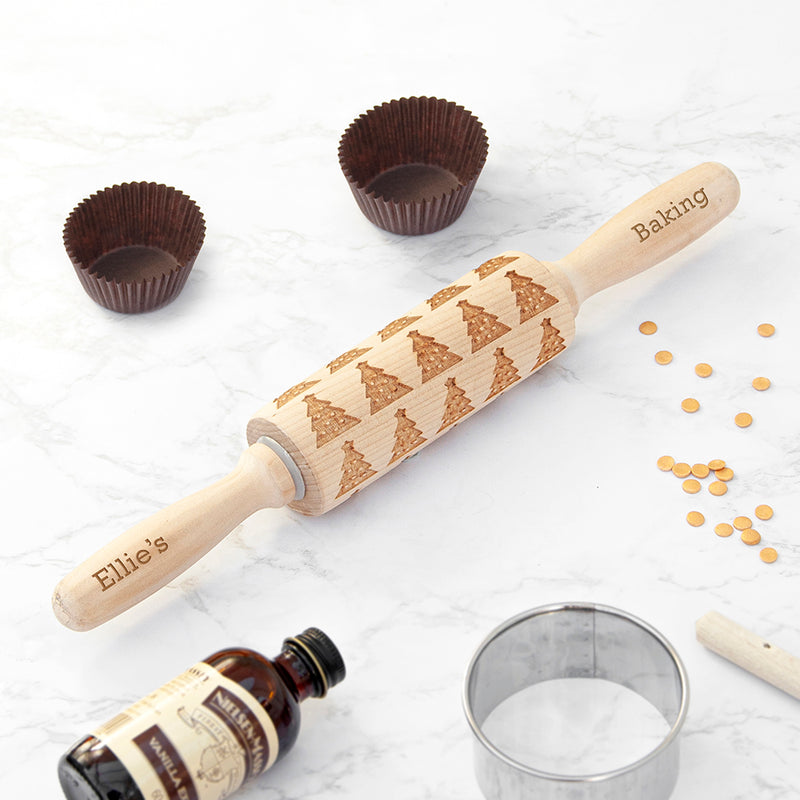 Personalised Kids Christmas Tree Dough Decorating Rolling Pin by Really Cool Gifts Really Cool Gifts