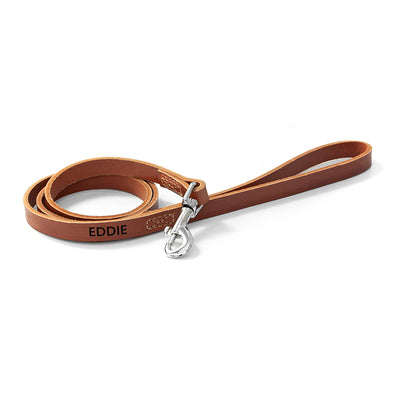 Personalised Classic Brown Leather Dog Lead by Really Cool Gifts Really Cool Gifts