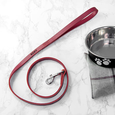 Personalised Classic Red Leather Dog Lead by Really Cool Gifts Really Cool Gifts