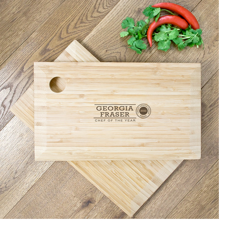 Personalised Chef Of The Year Chopping Board Really Cool Gifts