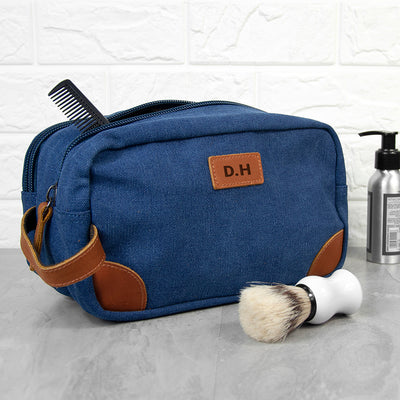 Personalised Deluxe Denim Wash Bag Blue by Really Cool Gifts