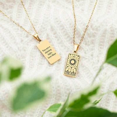 Personalised Sun Tarot Card Necklace Really Cool Gifts
