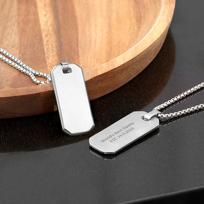 Personalised Silver Men'S Dog Tag Necklace by Really Cool Gifts Really Cool Gifts