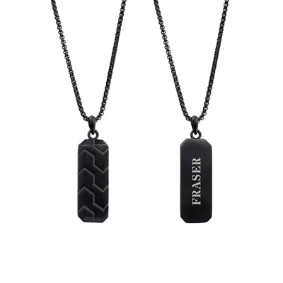 Personalised Men'S Black Steel Dog Tag Necklace by Really Cool Gifts Really Cool Gifts