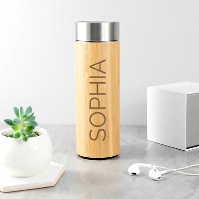 Personalised Bamboo Thermos by Really Cool Gifts Really Cool Gifts