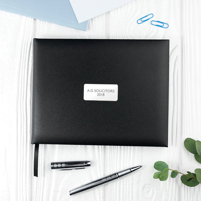 Personalised Black Leather Visitors Book By Really Cool Gifts Really Cool Gifts