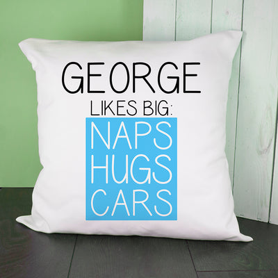 Personalised Blue This Baby Likes Cushion Cover by Really Cool Gifts