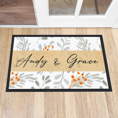 Personalised Botanical Pattern Doormat by Really Cool Gifts Really Cool Gifts