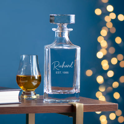 Personalised Classic Signature Square Decanter by Really Cool Gifts