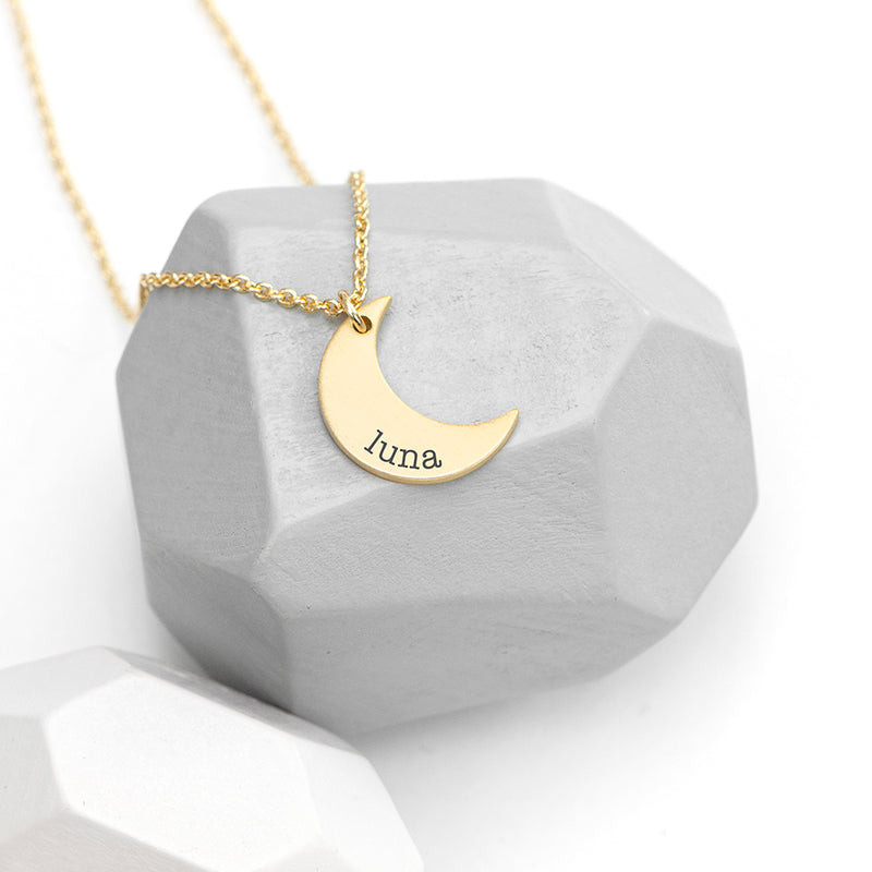 Personalised Crescent Moon Necklace by Really Cool Gifts Really Cool Gifts