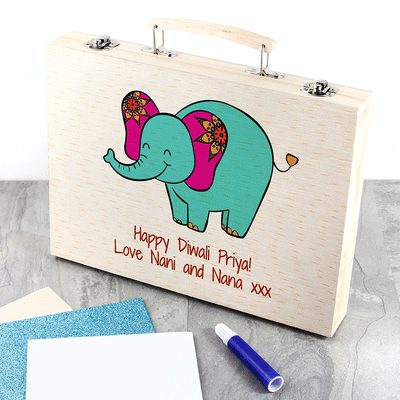 Personalised Diwali Elephant Colouring Set by Really Cool Gifts