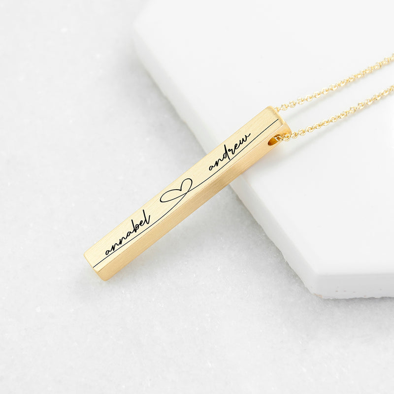 Personalised Forever And Always Vertical Bar Necklace by Really Cool Gifts Really Cool Gifts