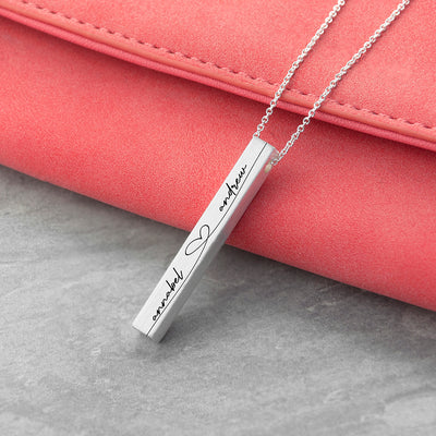 Personalised Forever And Always Vertical Bar Necklace by Really Cool Gifts Really Cool Gifts