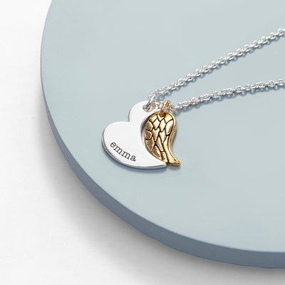 Personalised Heart And Wing Necklace by Really Cool Gifts Really Cool Gifts