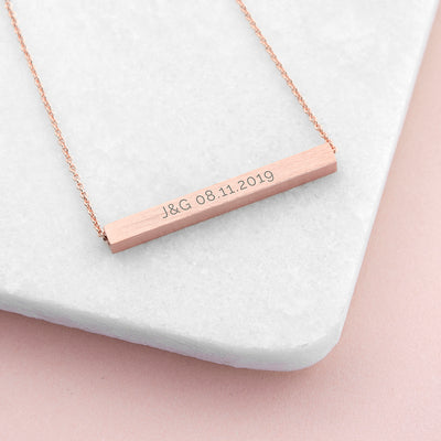 Really Cool Gifts - PERSONALISED HORIZONTAL BAR NECKLACE