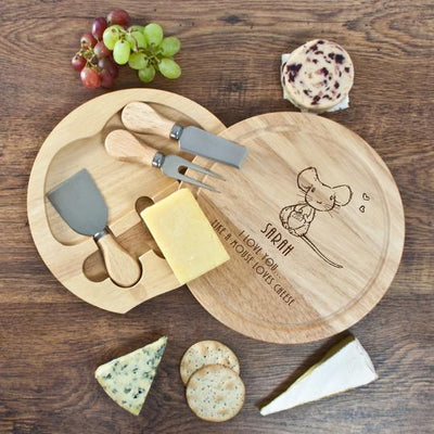 Personalised 'i Love You Like A Mouse Loves Cheese' Round Cheese Board by Really Cool Gifts Really Cool Gifts