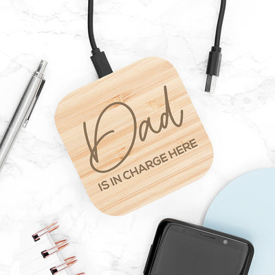 Personalised In Charge Bamboo Wireless Charger by Really Cool Gifts Really Cool Gifts