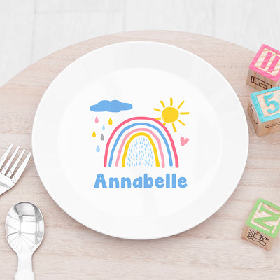 Personalised Kids Pastel Sky Plastic Plate by Really Cool Gifts