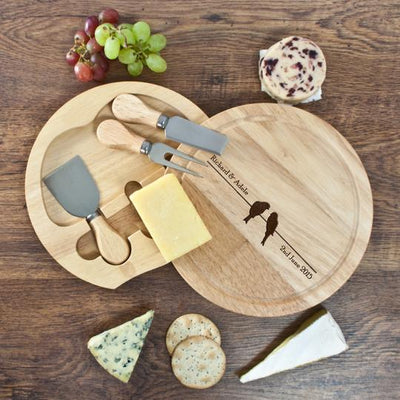 Personalised 'love Birds' Round Cheese Board by Really Cool Gifts Really Cool Gifts
