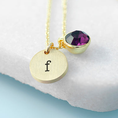 Personalised Monogram Gold Birthstone Crystal And Disc by Really Cool Gifts Really Cool Gifts