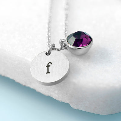 Personalised Monogram Silver Birthstone Crystal And Disc by Really Cool Gifts Really Cool Gifts