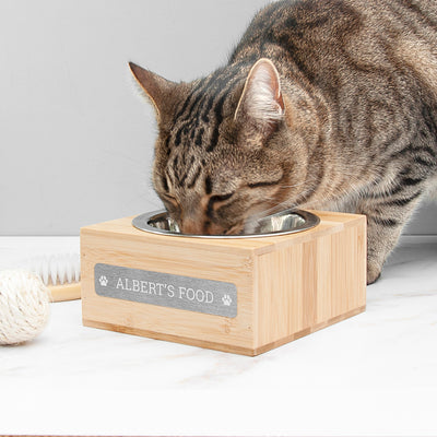 Personalised Small Bamboo Wooden Pet Bowl by Really Cool Gifts Really Cool Gifts