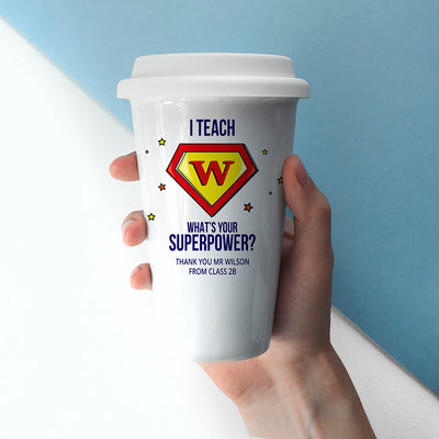 Personalised Super Teacher Travel Mug by Really Cool Gifts Really Cool Gifts