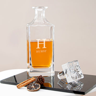 Personalised Timeless Monogram Square Decanter By Really Cool Gifts