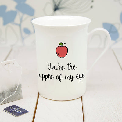 YOU'RE THE APPLE OF MY EYE BONE CHINA MUG BY REALLY COOL GIFTS