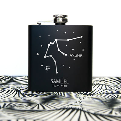 Really Cool Gifts - STAR CONSTELLATION MATTE BLACK HIP FLASK